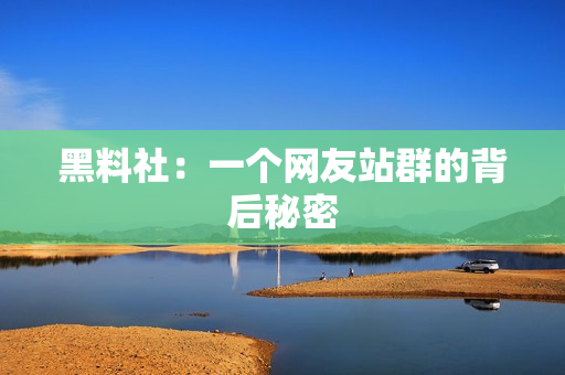 黑料社：一个网友站群的背后秘密