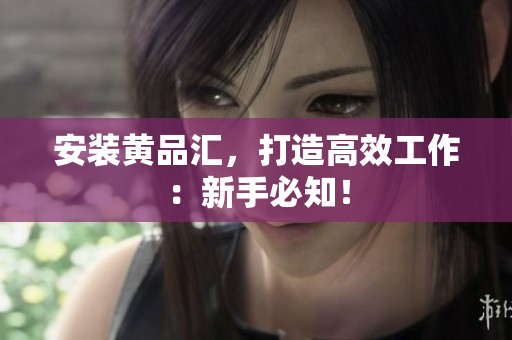 安装黄品汇，打造高效工作：新手必知！
