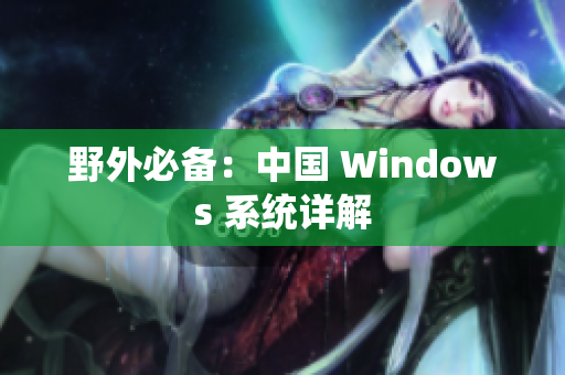 野外必备：中国 Windows 系统详解