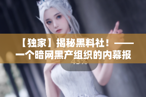 【独家】揭秘黑料社！——一个暗网黑产组织的内幕报道