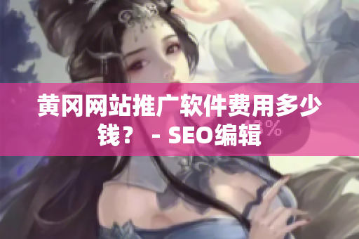 黄冈网站推广软件费用多少钱？ - SEO编辑