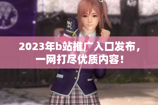 2023年b站推广入口发布，一网打尽优质内容！