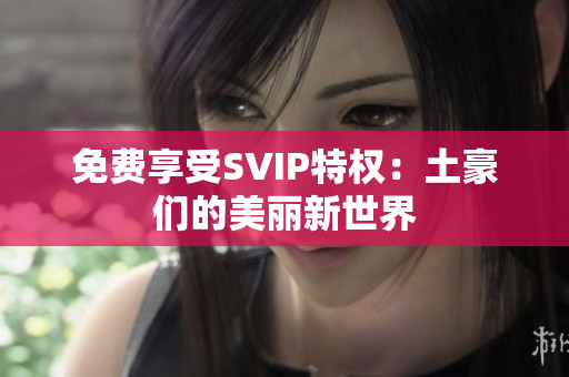 免费享受SVIP特权：土豪们的美丽新世界
