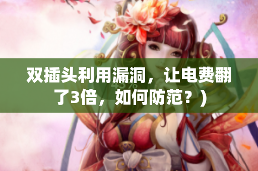 双插头利用漏洞，让电费翻了3倍，如何防范？)