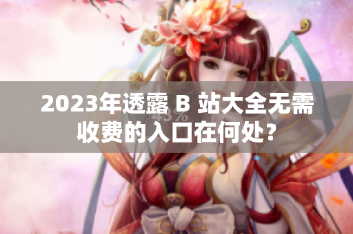 2023年透露 B 站大全无需收费的入口在何处？