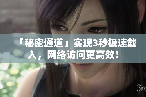 「秘密通道」实现3秒极速载入，网络访问更高效！