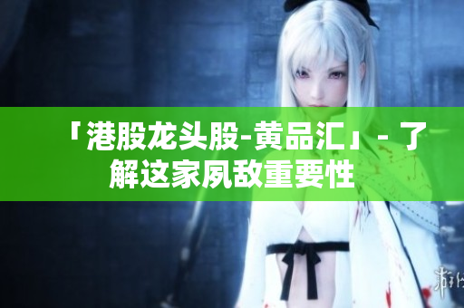「港股龙头股-黄品汇」- 了解这家夙敌重要性