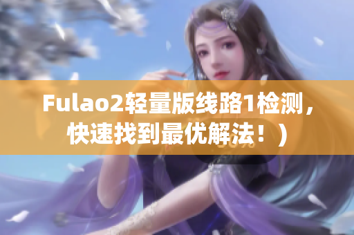 Fulao2轻量版线路1检测，快速找到最优解法！)
