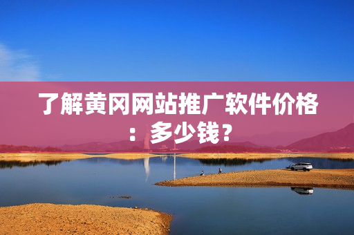 了解黄冈网站推广软件价格：多少钱？