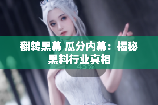 翻转黑幕 瓜分内幕：揭秘黑料行业真相