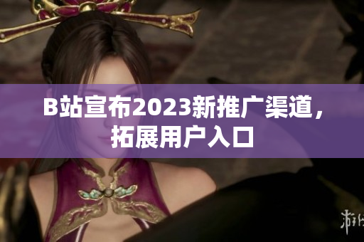 B站宣布2023新推广渠道，拓展用户入口