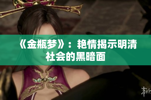 《金瓶梦》：艳情揭示明清社会的黑暗面