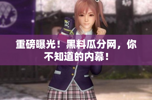 重磅曝光！黑料瓜分网，你不知道的内幕！