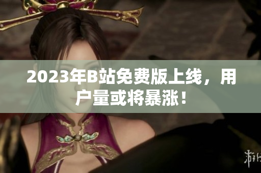 2023年B站免费版上线，用户量或将暴涨！