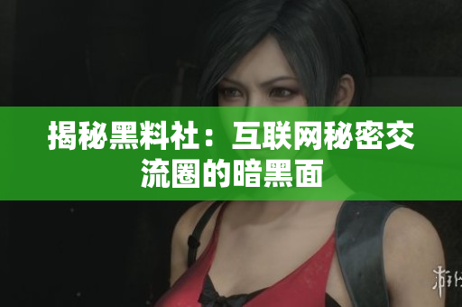 揭秘黑料社：互联网秘密交流圈的暗黑面