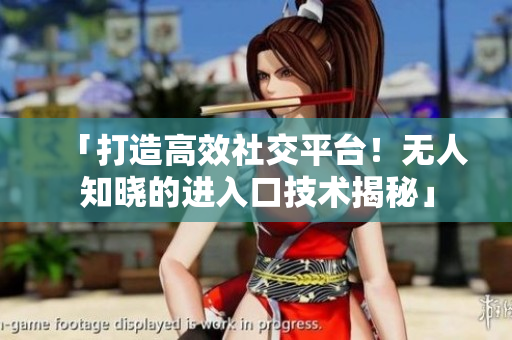 「打造高效社交平台！无人知晓的进入口技术揭秘」