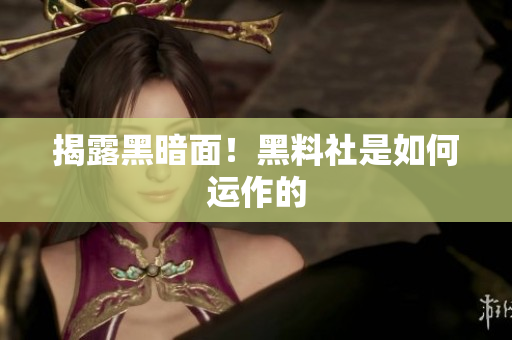 揭露黑暗面！黑料社是如何运作的