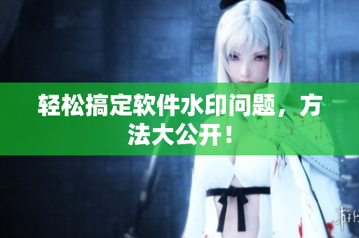 轻松搞定软件水印问题，方法大公开！