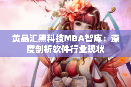 黄品汇黑科技MBA智库：深度剖析软件行业现状