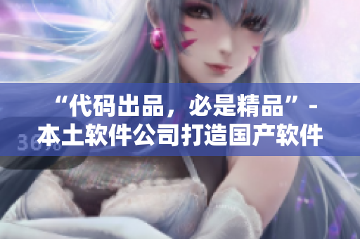 “代码出品，必是精品”- 本土软件公司打造国产软件之路