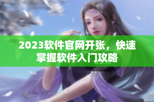 2023软件官网开张，快速掌握软件入门攻略
