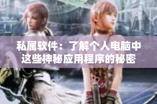 私属软件：了解个人电脑中这些神秘应用程序的秘密