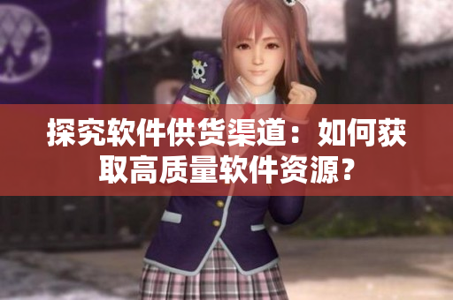 探究软件供货渠道：如何获取高质量软件资源？