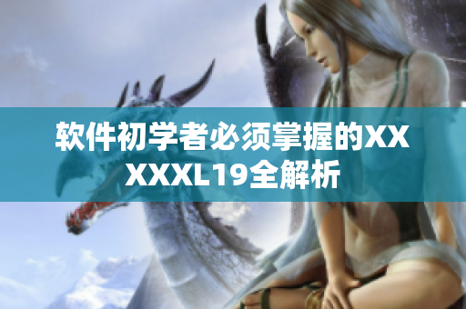 软件初学者必须掌握的XXXXXL19全解析