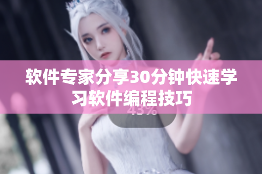 软件专家分享30分钟快速学习软件编程技巧