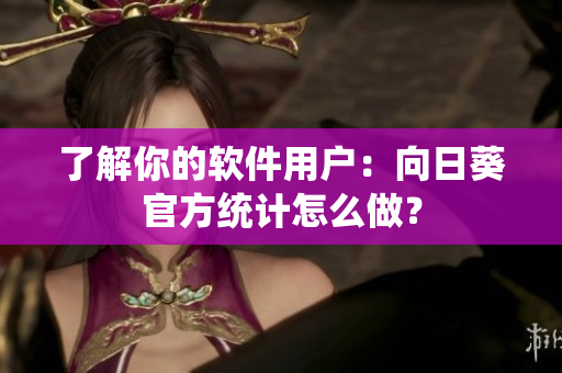 了解你的软件用户：向日葵官方统计怎么做？
