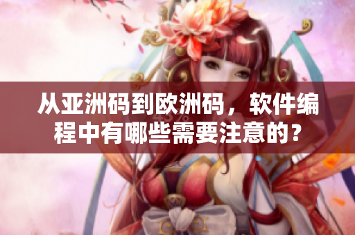 从亚洲码到欧洲码，软件编程中有哪些需要注意的？
