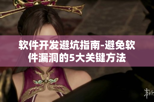 软件开发避坑指南-避免软件漏洞的5大关键方法
