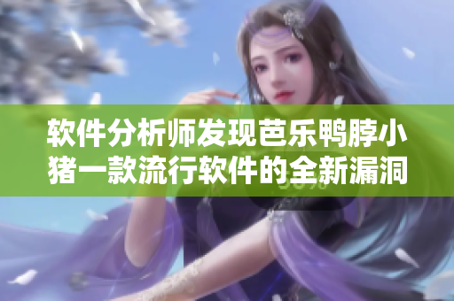 软件分析师发现芭乐鸭脖小猪一款流行软件的全新漏洞问题