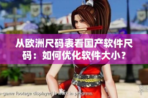 从欧洲尺码表看国产软件尺码：如何优化软件大小？