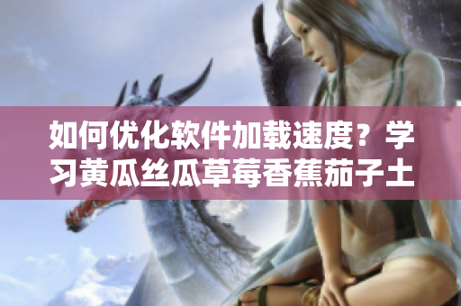 如何优化软件加载速度？学习黄瓜丝瓜草莓香蕉茄子土豆的技巧！