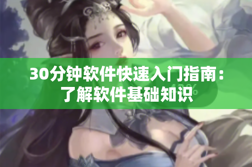 30分钟软件快速入门指南：了解软件基础知识