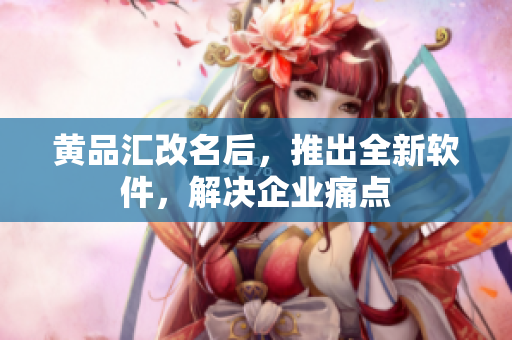 黄品汇改名后，推出全新软件，解决企业痛点