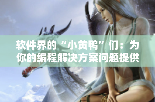 软件界的“小黄鸭”们：为你的编程解决方案问题提供帮助