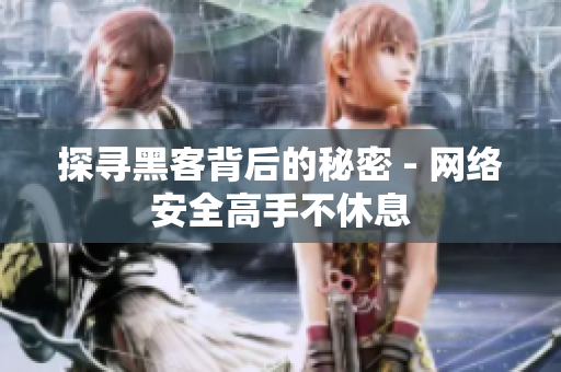探寻黑客背后的秘密 - 网络安全高手不休息