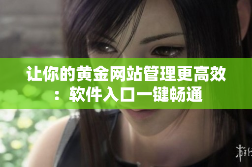 让你的黄金网站管理更高效：软件入口一键畅通