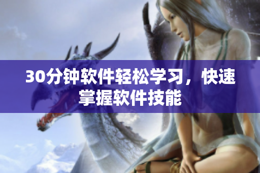 30分钟软件轻松学习，快速掌握软件技能
