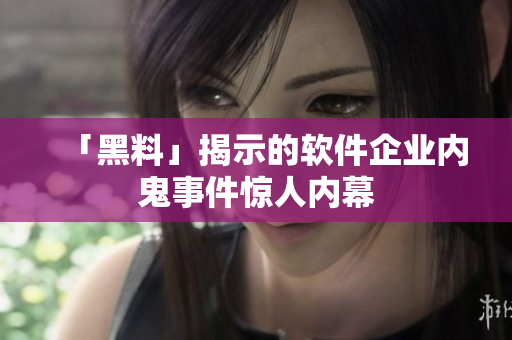 「黑料」揭示的软件企业内鬼事件惊人内幕