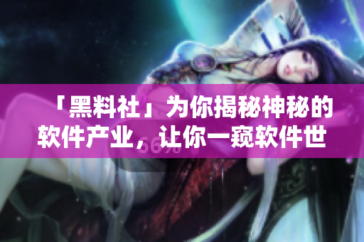 「黑料社」为你揭秘神秘的软件产业，让你一窥软件世界的秘密！