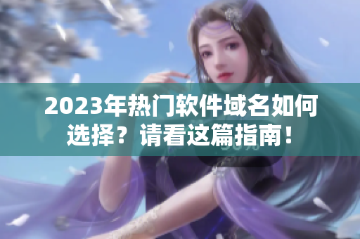 2023年热门软件域名如何选择？请看这篇指南！