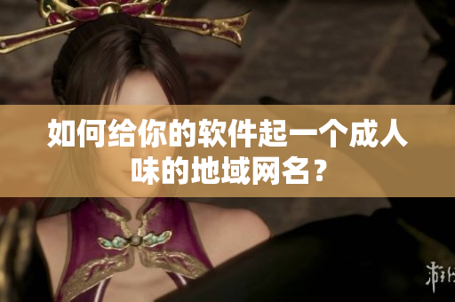 如何给你的软件起一个成人味的地域网名？