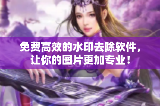 免费高效的水印去除软件，让你的图片更加专业！