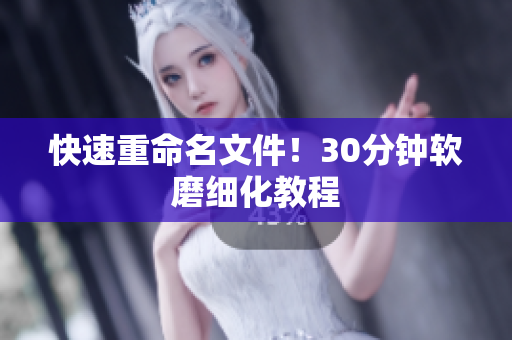 快速重命名文件！30分钟软磨细化教程
