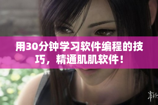 用30分钟学习软件编程的技巧，精通肌肌软件！