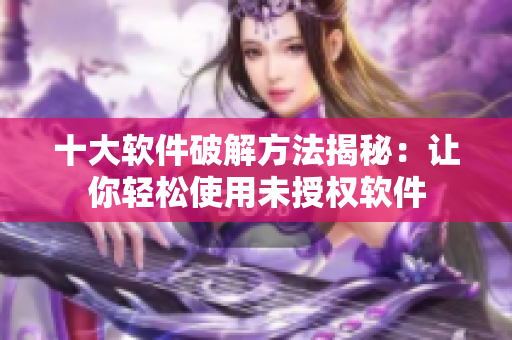 十大软件破解方法揭秘：让你轻松使用未授权软件