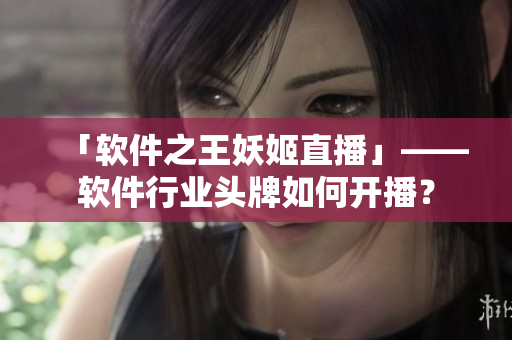 「软件之王妖姬直播」——软件行业头牌如何开播？